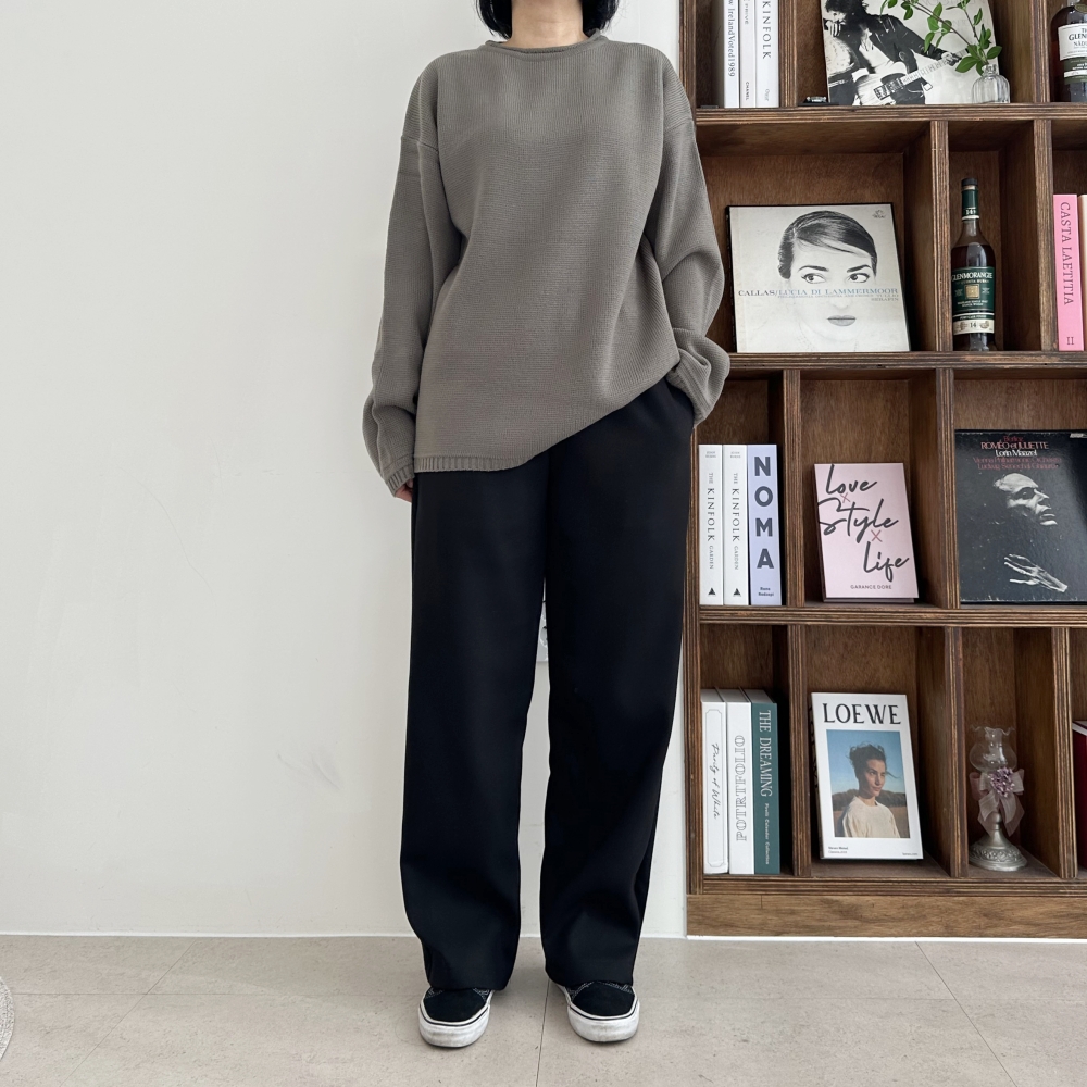 32-44 빅사이즈 자체제작 겨울 기모 일자 팬츠 XL 2XL 3XL 허리 밴딩 바지 제품 이미지