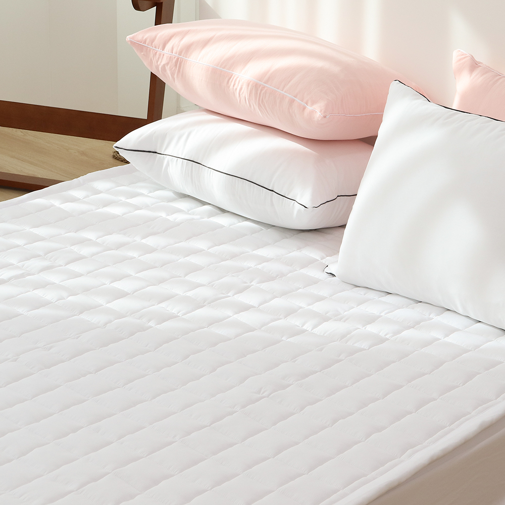 푹신한 고정밴드 먼지없는 알러지케어 누빔 침대패드 화이트 SS D SLK K