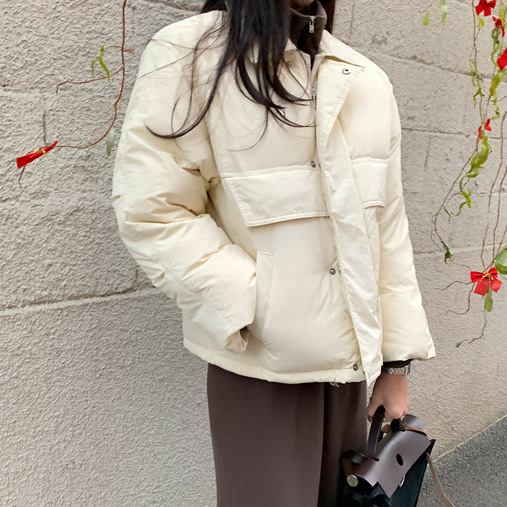 쇼콜에 카라 패딩 점퍼 - 상세 이미지 4