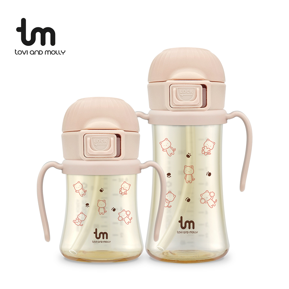 [토비앤몰리] 몰리 새지 않는 아기 유아 이유식 자기주도 원터치락 빨대컵 180ml 280ml 이미지 6