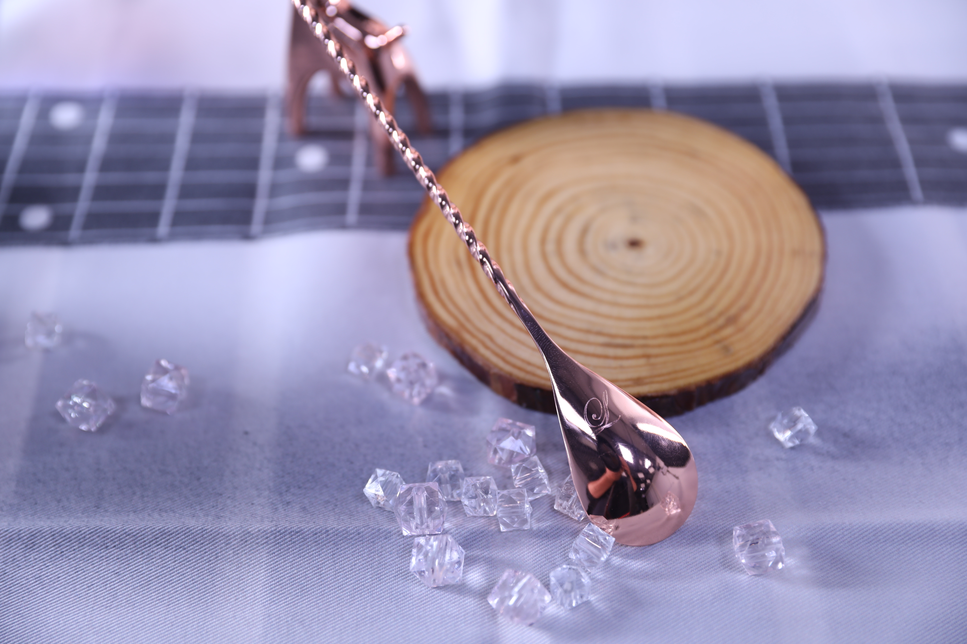 칵테일 바스푼 로즈골드 L