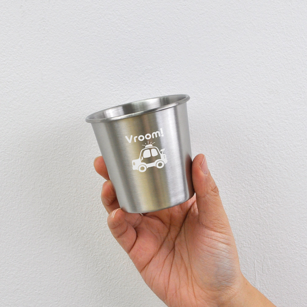 키친유 부릉부릉 스텐 304 컵 200ml 아기 아동용 한손 물컵 양치컵 어린이집 준비물 - 상세 이미지 4