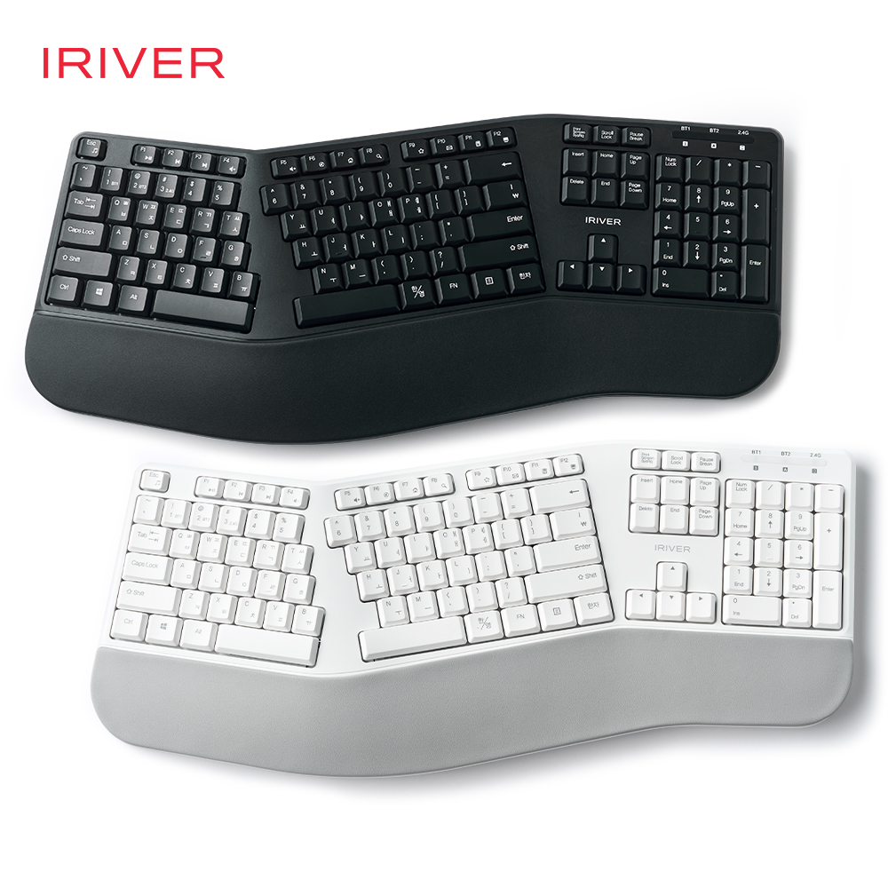 아이리버 멀티페어링 인체공학 무선키보드 EQwear-ERGO WAVE EW3 블랙