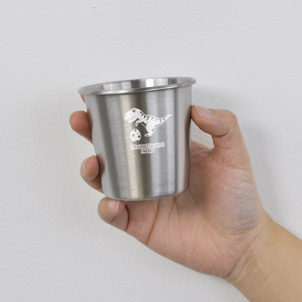 키친유 티라노 스텐304 물컵 200ml 아동 유아컵 아기 어린이집 유치원 학교 양치컵 - 상세 이미지 4