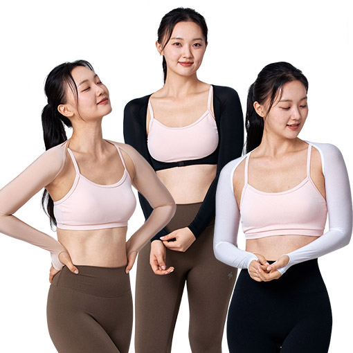 여성 골프웨어 숄더 볼레로 기능성 냉감 이너웨어 UV 자외선차단 쿨 손등토시 골프티셔츠 - 상품 이미지