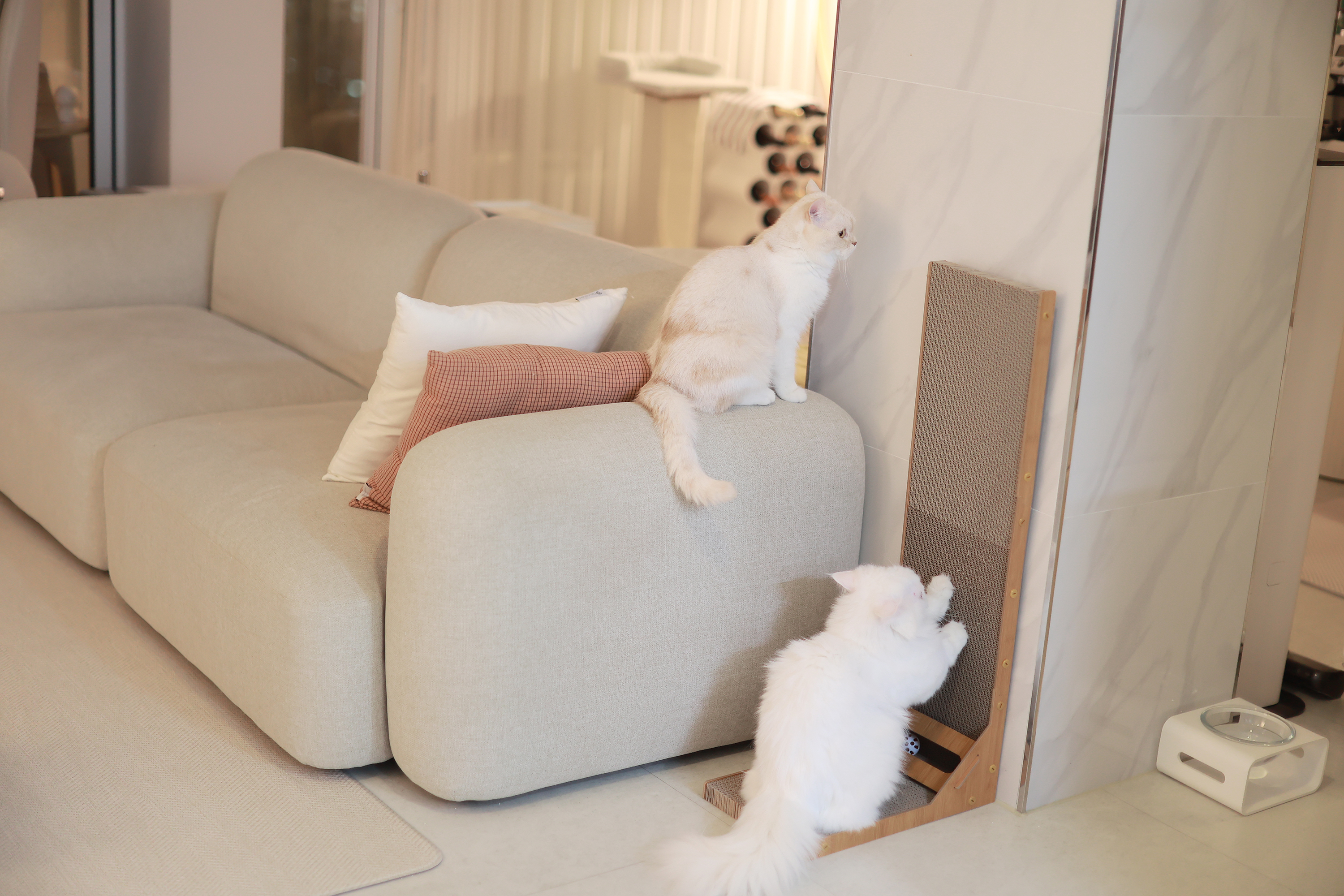 아토주 엘라인 고양이 수직 스크래쳐 83cm 화이트