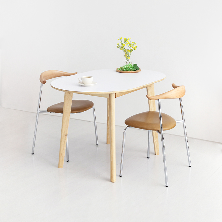 RAMIRA 테이블 12080 HPL 라운드형 + MULSO 의자 M243 2인 세트