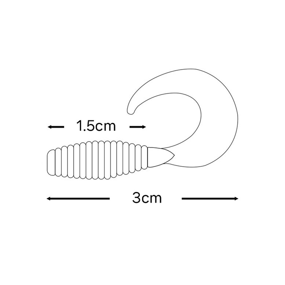 캣츠크로우 C그럽웜 꺽지 송어 산천어 볼락 미끼 003 골드, 3cm - 상세 이미지 2