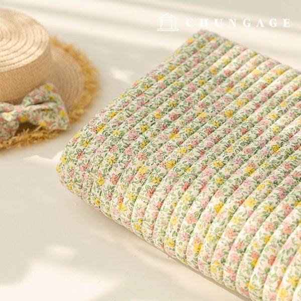 누빔원단 양면 누빔천 줄누빔 꽃무늬 플라워 천 세미 마이크로화이바 비쥬 반마