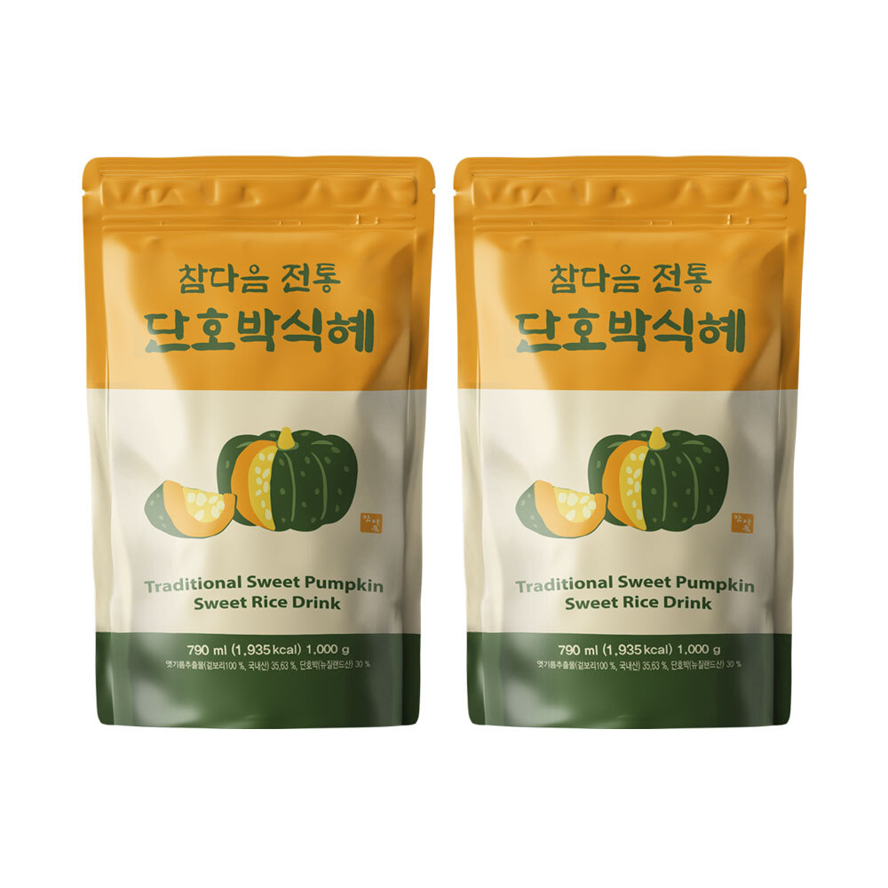 참다음 전통음료 베이스 농축액 단호박 식혜 음료 베이스 790ml 2개 - 상품 이미지