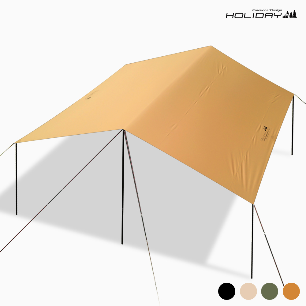 홀리데이 캠핑 대형 블랙코팅 500D 렉타 타프 스킨