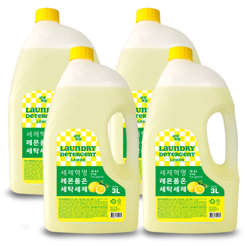 [세제혁명] 레몬 품은 세탁세제 3L 4통(총12L) 제품 이미지