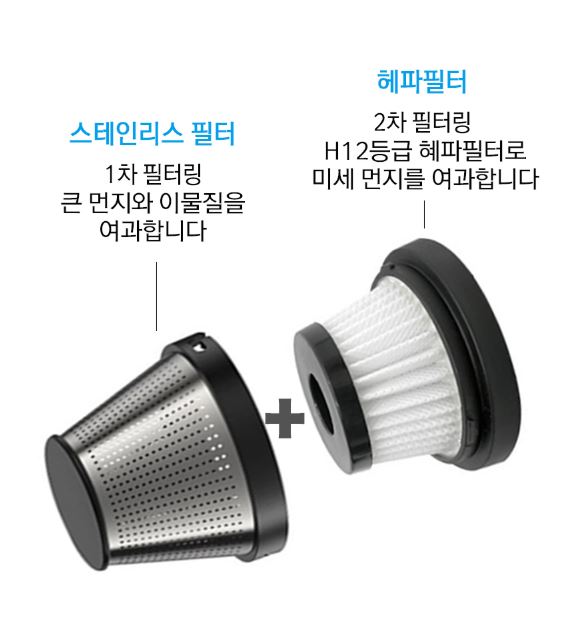 클린싹 차량용 청소기 무선 에어건 자동차 휴대용 진공 실내 핸디 접이식 미니 청소기/CC109/이중필터/흡입/송풍 이미지 8