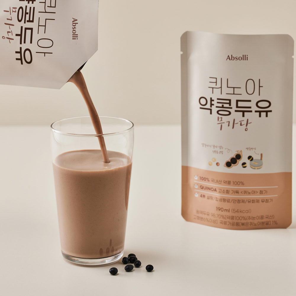 1+1 앱솔리 퀴노아 약콩 두유 무가당 검은 콩 임산부 달지않은 순수 두유 산모 당뇨 두유 이미지 6