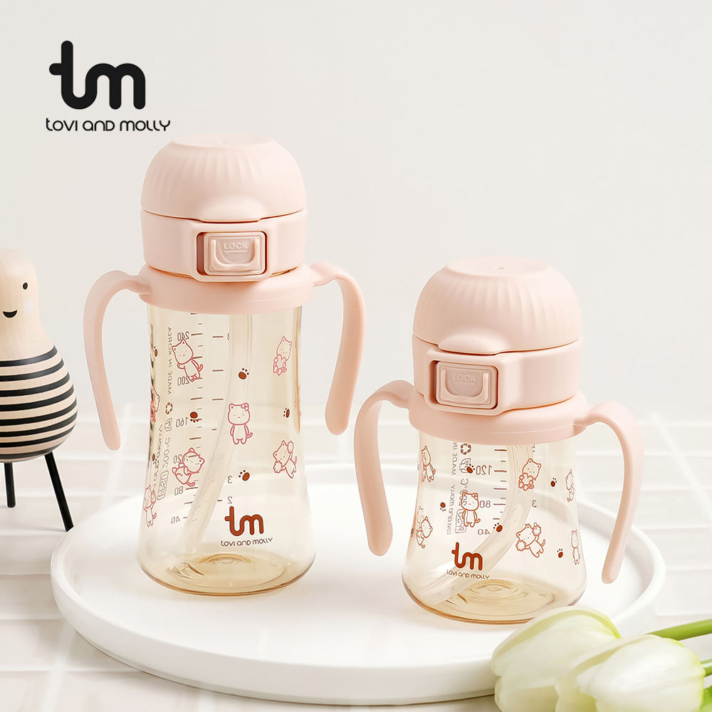 [토비앤몰리] 몰리 새지 않는 아기 유아 이유식 원터치락 빨대컵 180ml 280ml