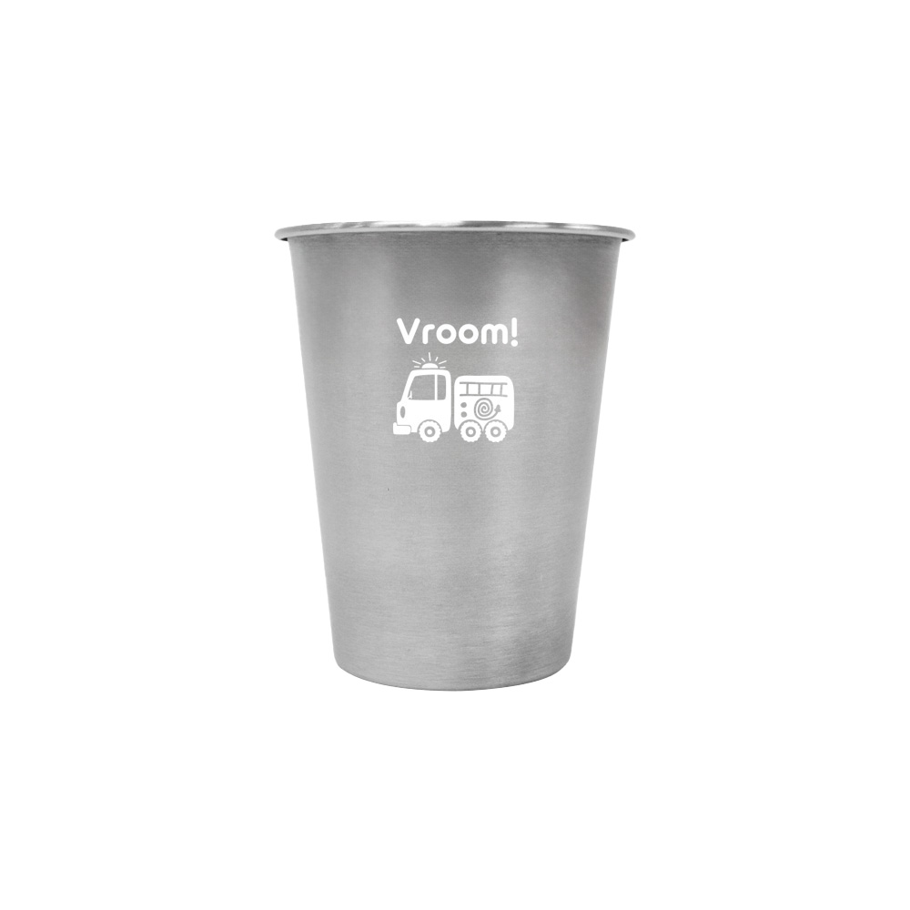 키친유 부릉부릉 스텐 304 컵 350ml 유아 물컵 양치컵 자동차 어린이집 유치원 준비물