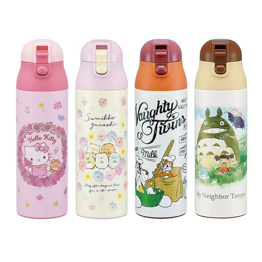 캐릭터 원터치 텀블러 500ml 디즈니 칩앤 스밋코쿠라시 지브리 토토로 헬로키티 보온병 - 상품 이미지
