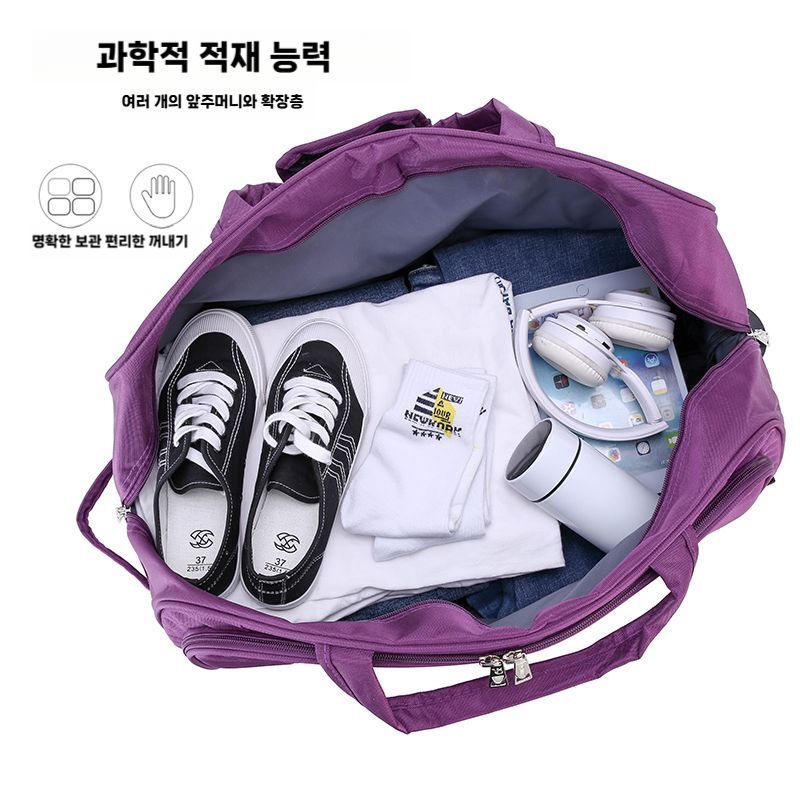 바퀴달린 보스턴백 여행 기내용 방수 수화물 경량 2륜 바퀴 - 상세 이미지 5