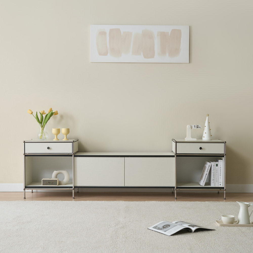 이노센트 미드센츄리 스탠스 확장형 티비다이 수납 모듈 거실장 2000 i105030