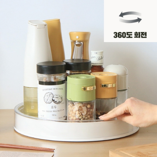 회전트레이 주방 양념통 냉장고 화장품 정리대 원형 수납 선반 소형 - 상품 이미지