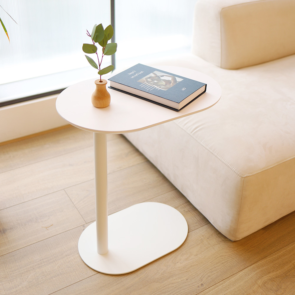 [덕하우스] 소파테이블 침대 침실 쇼파 사이드 협탁 라운드 테이블 이동식 보조책상