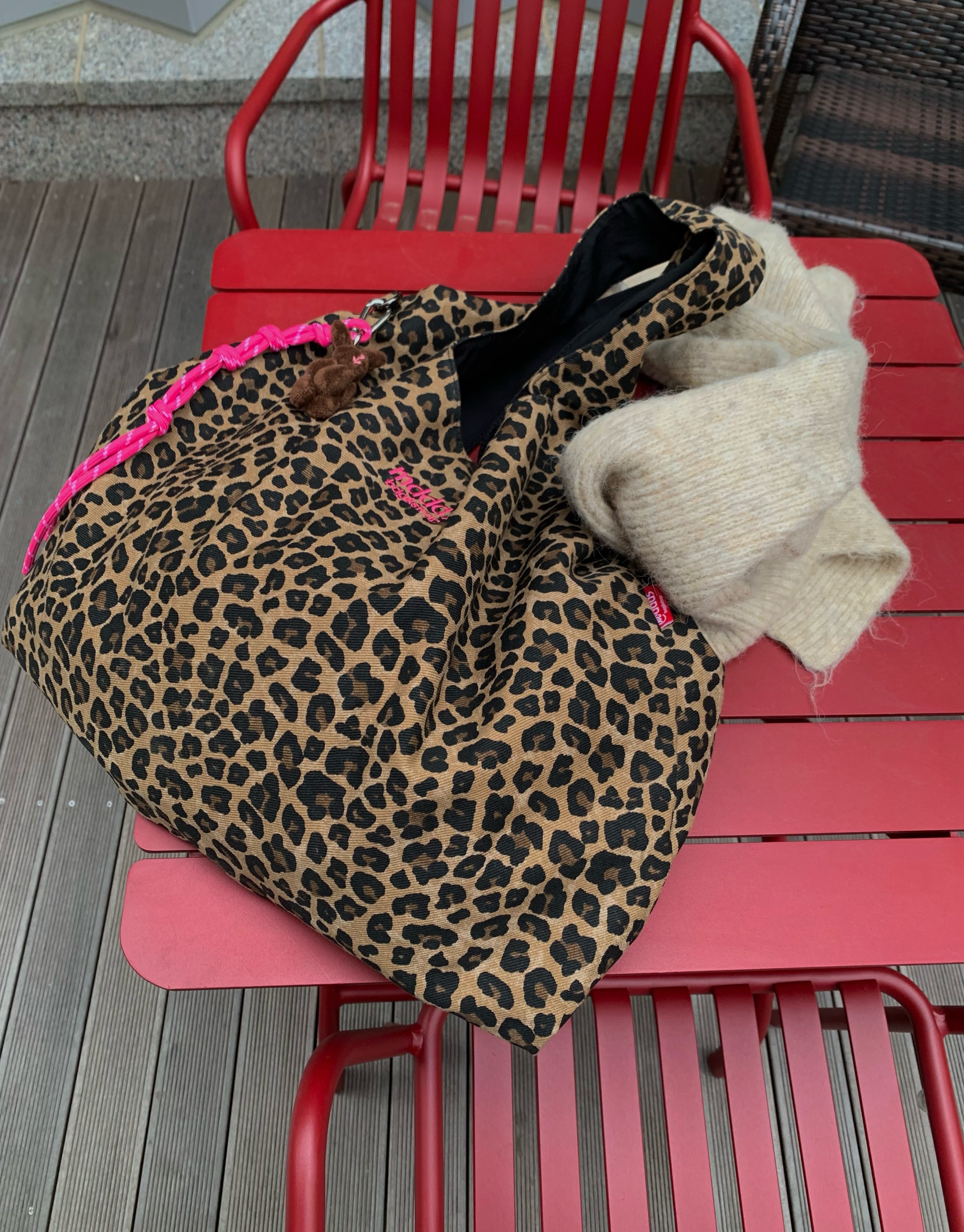 mddas 호피 데일리백 가벼운 여성 숄더백 호보백 보부상가방 양면 나일론 빅 크로스 백