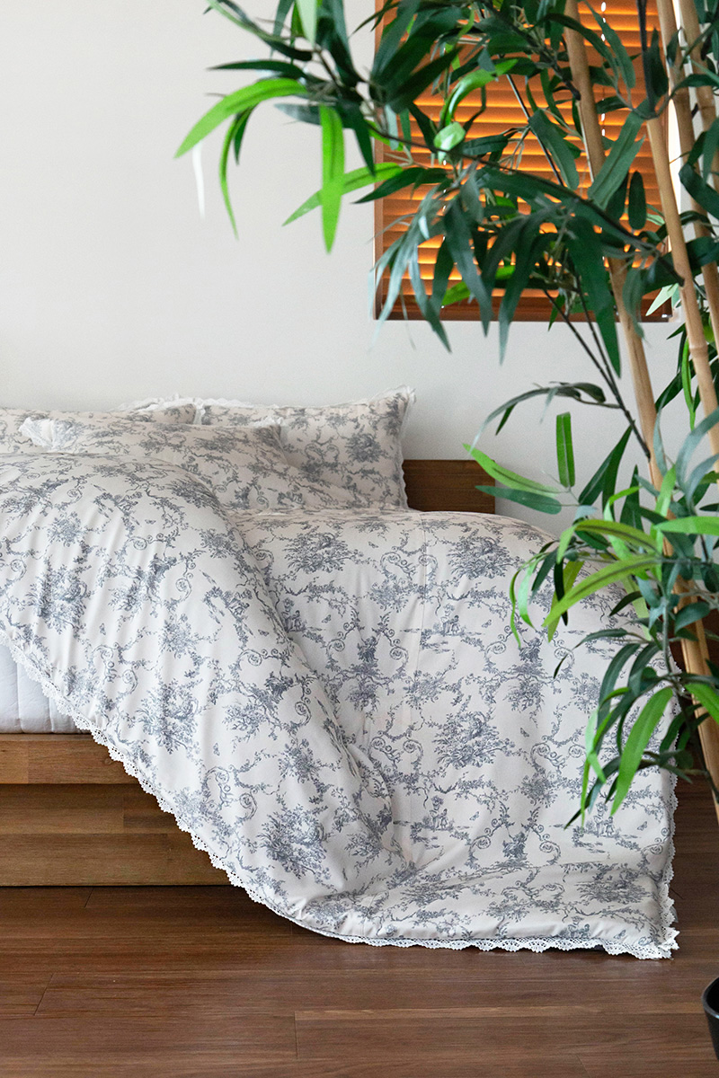 모달 극세사 양면 차렵침구 [샤네르] 그레이 S Q K