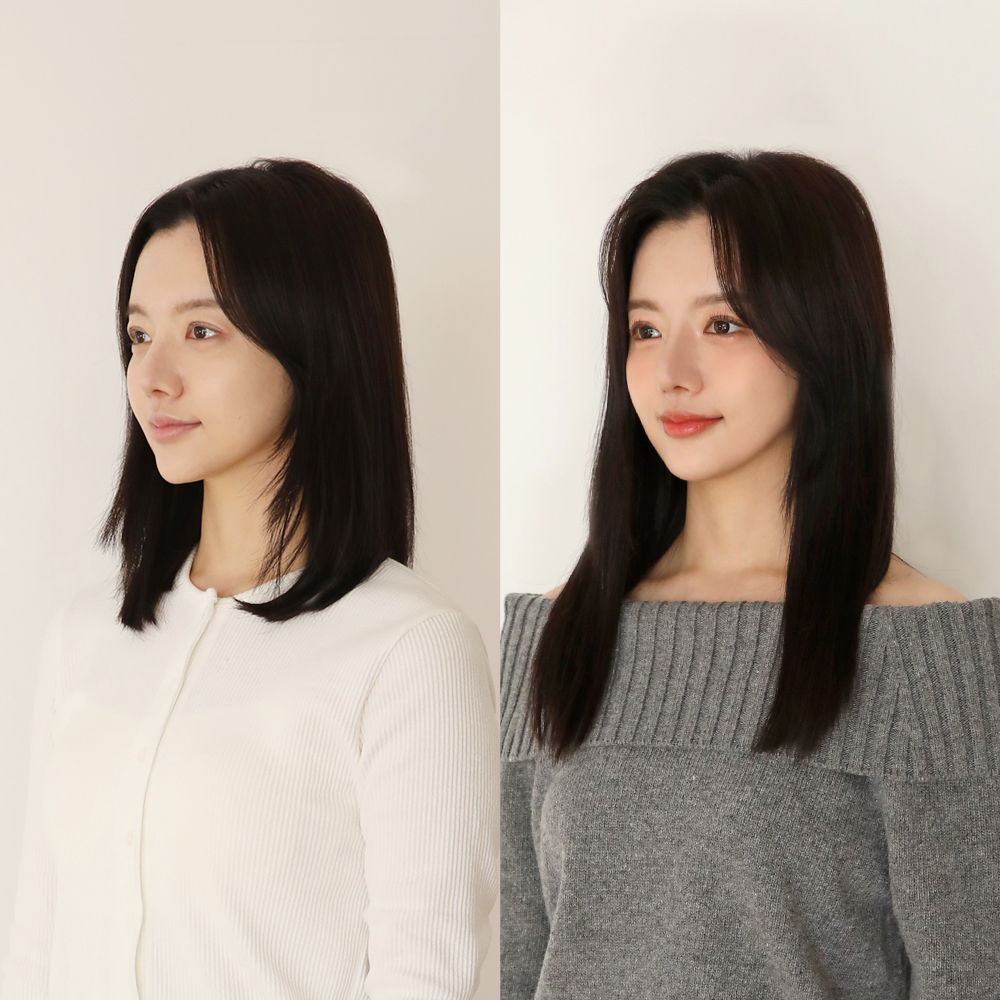 인모 부분가발 헤어피스 붙임머리 똑딱이 유러피온