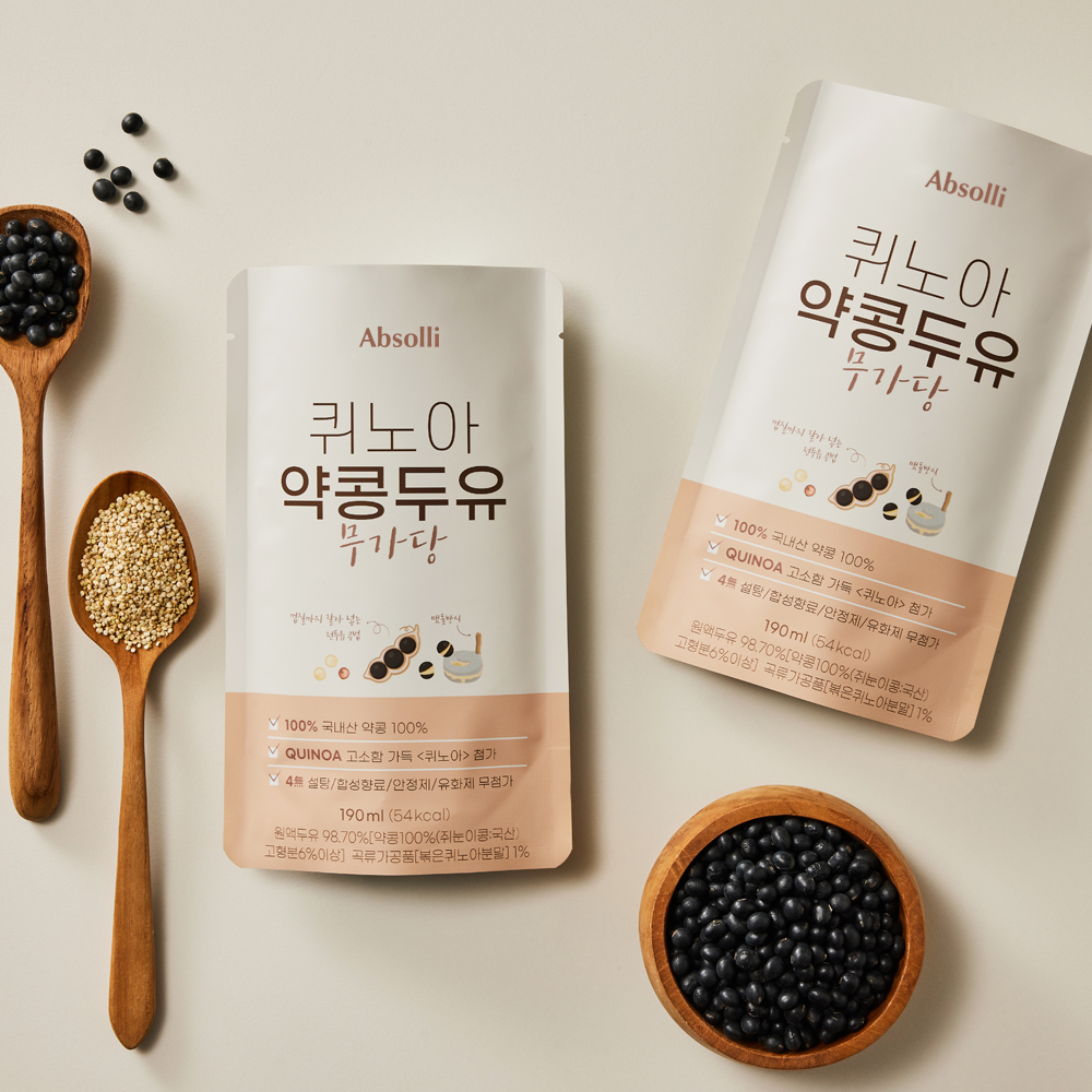 1+1 앱솔리 퀴노아 약콩 두유 무가당 검은 콩 임산부 달지않은 순수 두유 산모 당뇨 두유 - 상세 이미지 5