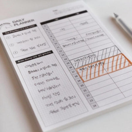 [해피몰OEM]타임박스 플래너 하루계획표 타임블록 일론머스크 시간관리 데일리 스터디 계획 스케쥴 일지
