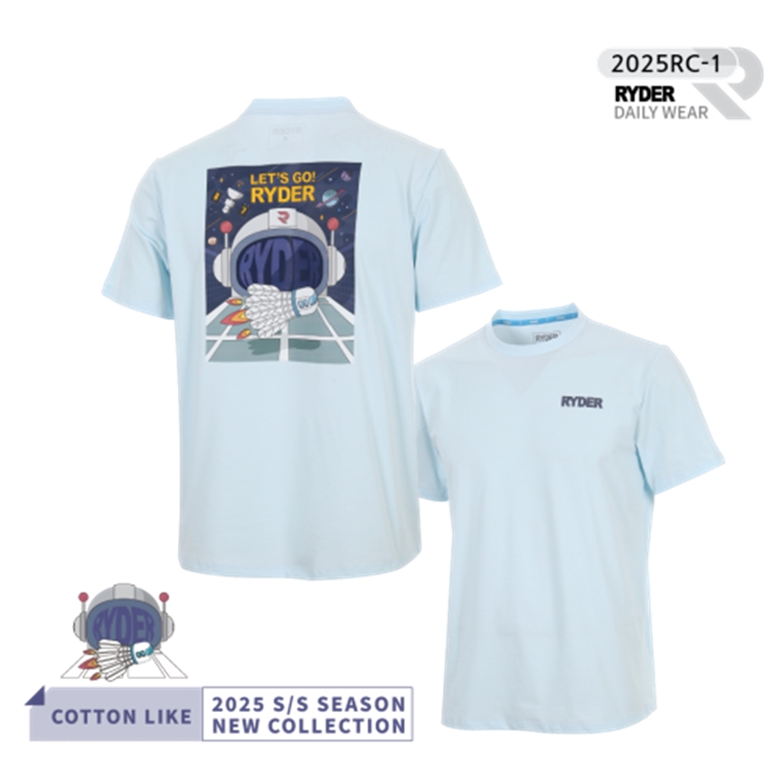 라이더 2025RC-1 코튼라이크 남여공용 반팔티셔츠 배드민턴 복 탁구 스쿼시 스포츠의류 - 상품 이미지