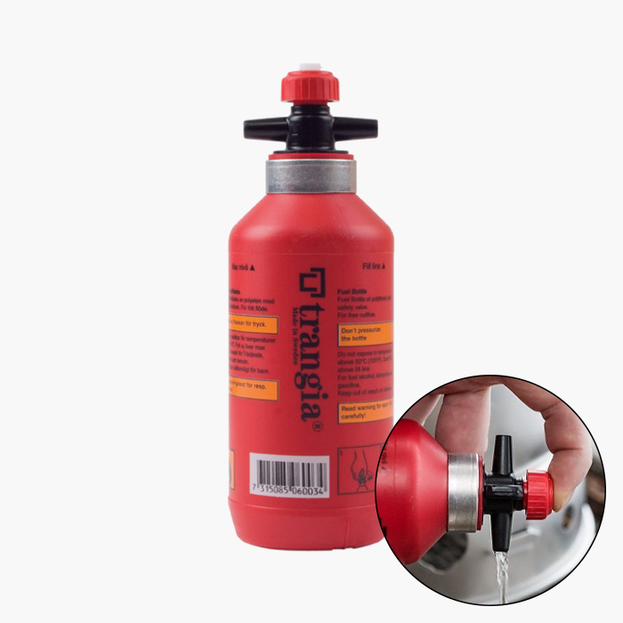 트란지아 멀티퓨얼 레드 안전밸브 포함 캠핑 연료통 0.3L