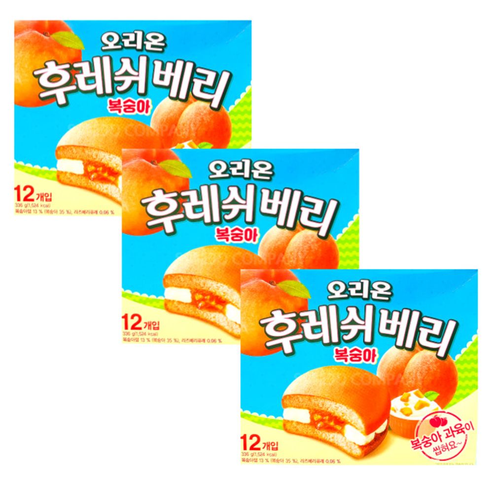 오리온 후레쉬베리복숭아 336g 3개 : 오티마트