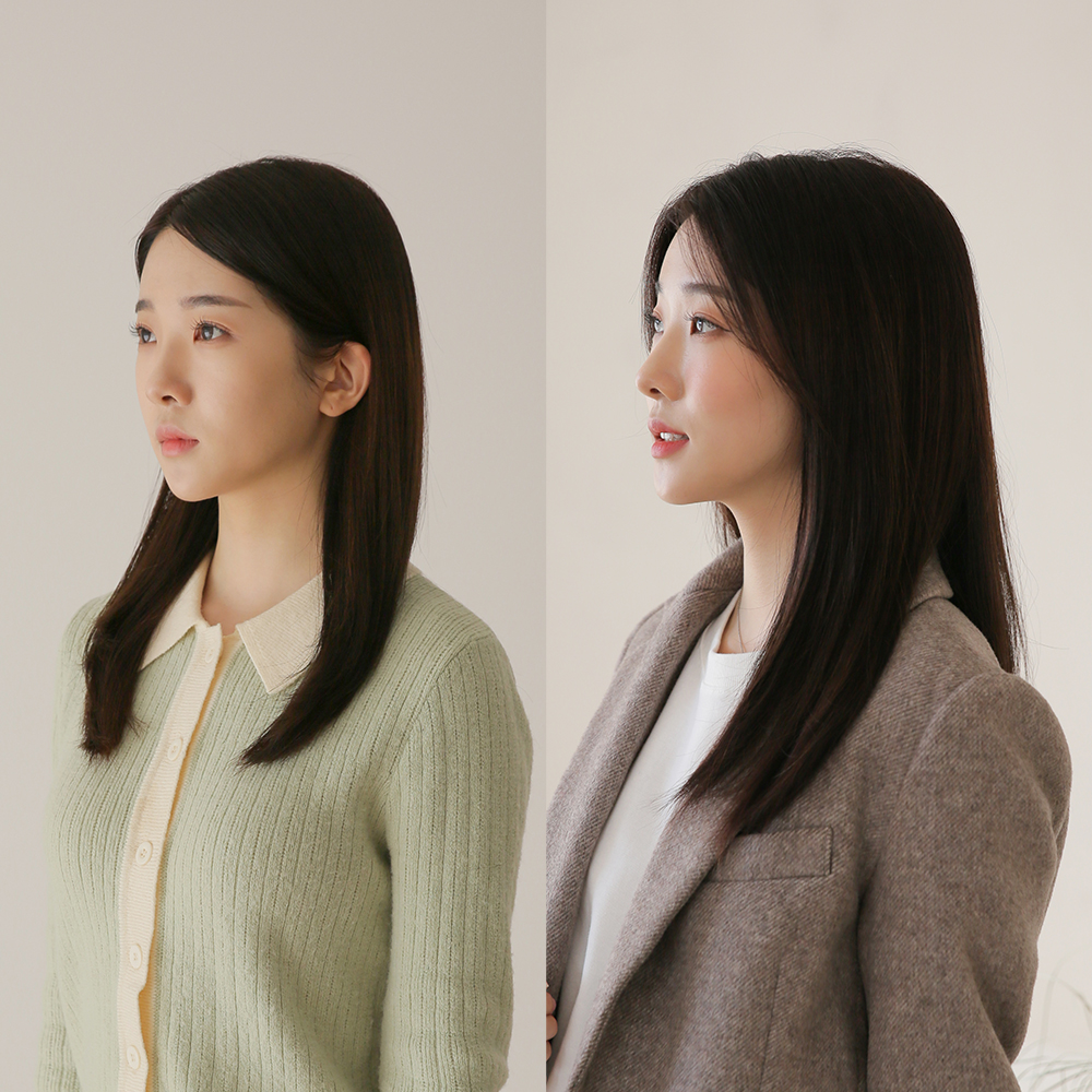 인모 부분가발 헤어피스 붙임머리 똑딱이 유러피온