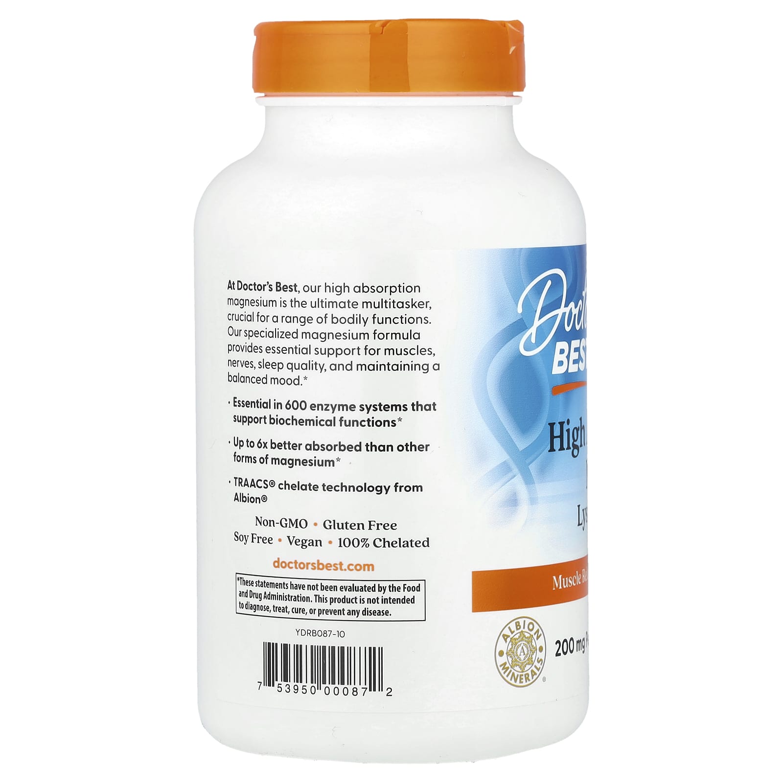 닥터스베스트 하이 엡솔션 마그네슘 킬레이트 200mg 글리시네이트 240정, 2개 - 상세 이미지 3