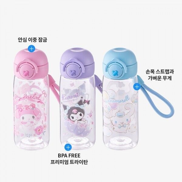 락앤락 New 스쿨핏 산리오 원터치 보틀 시나모롤 블루 470ml 유치원 물병 - 상세 이미지 3