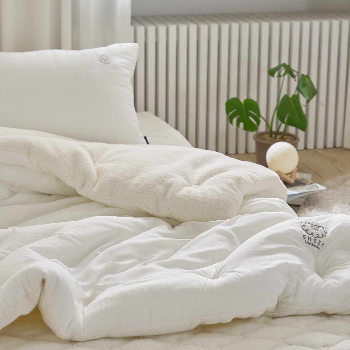 뽀글이 고밀도 순면 양털 극세사패드 이불세트 빅사이즈 슈퍼싱글 퀸킹침대패드 겨울이불