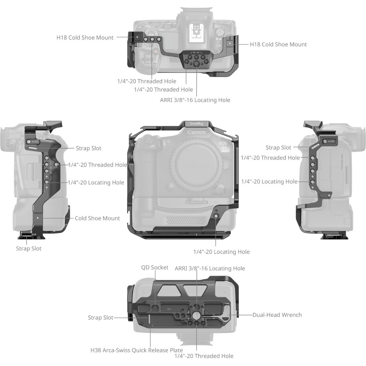 스몰리그 캐논 EOS R5 Mark II 확장 브라켓 - 상세 이미지 3