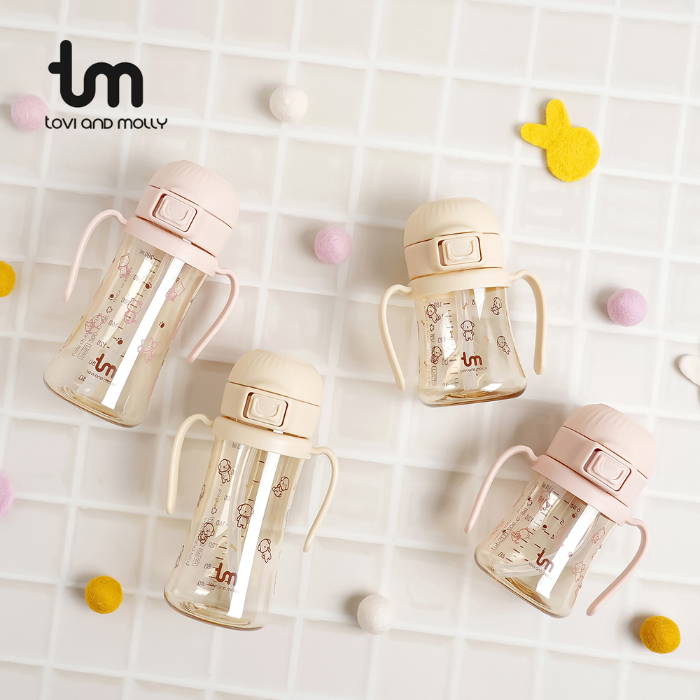[토비앤몰리] 몰리 새지 않는 아기 유아 이유식 자기주도 원터치락 빨대컵 180ml 280ml - 상세 이미지 4