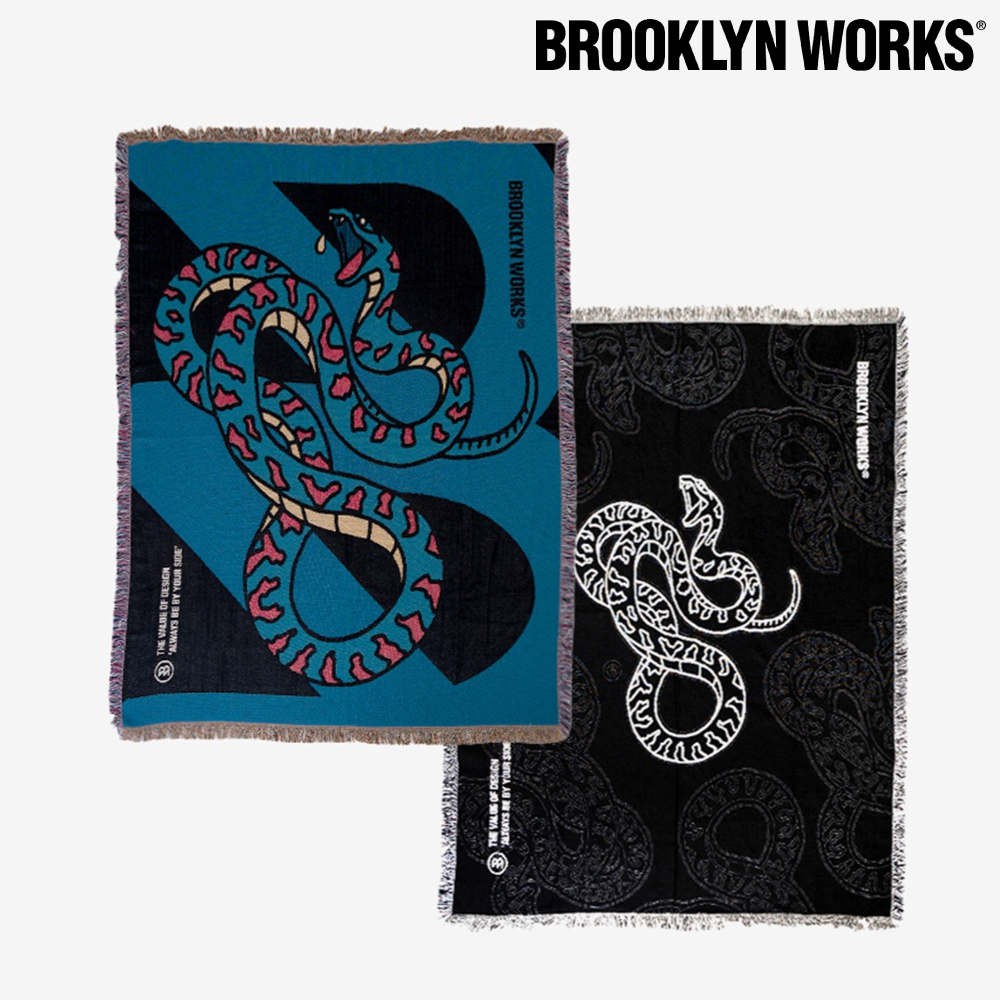 브루클린웍스 블루 스네이크 블랭킷 캠핑 무릎 담요