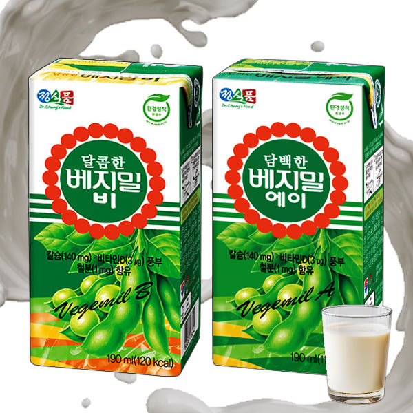 [중앙몰] 정식품 담백한 베지밀 A 달콤한 베지밀 B 두유 190ml 각16팩 32팩세트