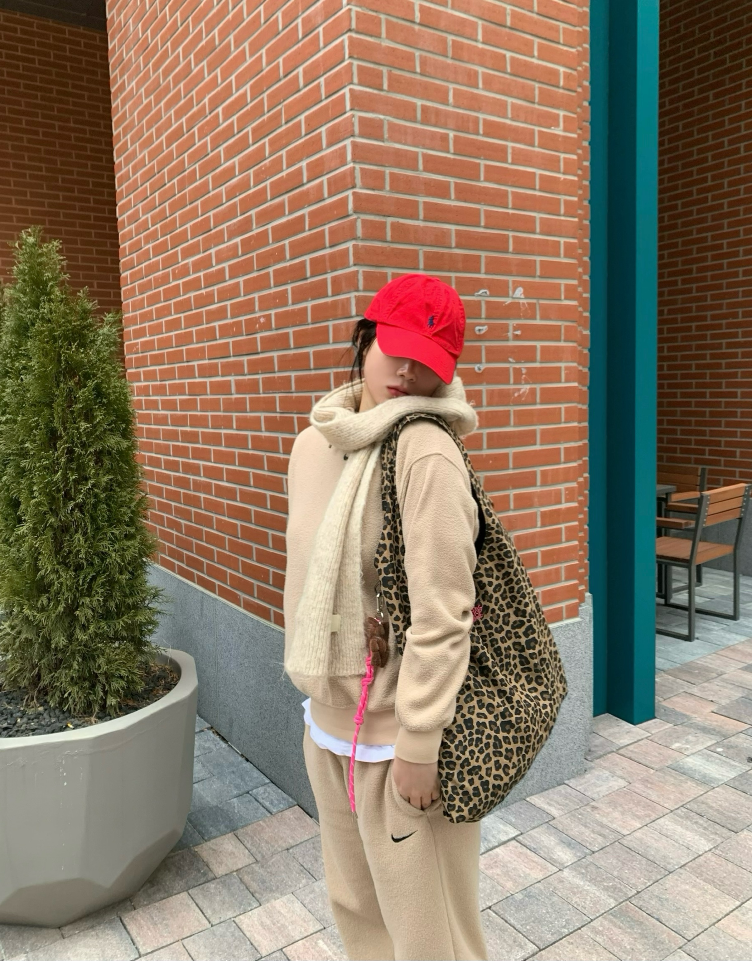 mddas 호피 데일리백 가벼운 여성 숄더백 호보백 보부상가방 양면 나일론 빅 크로스 백