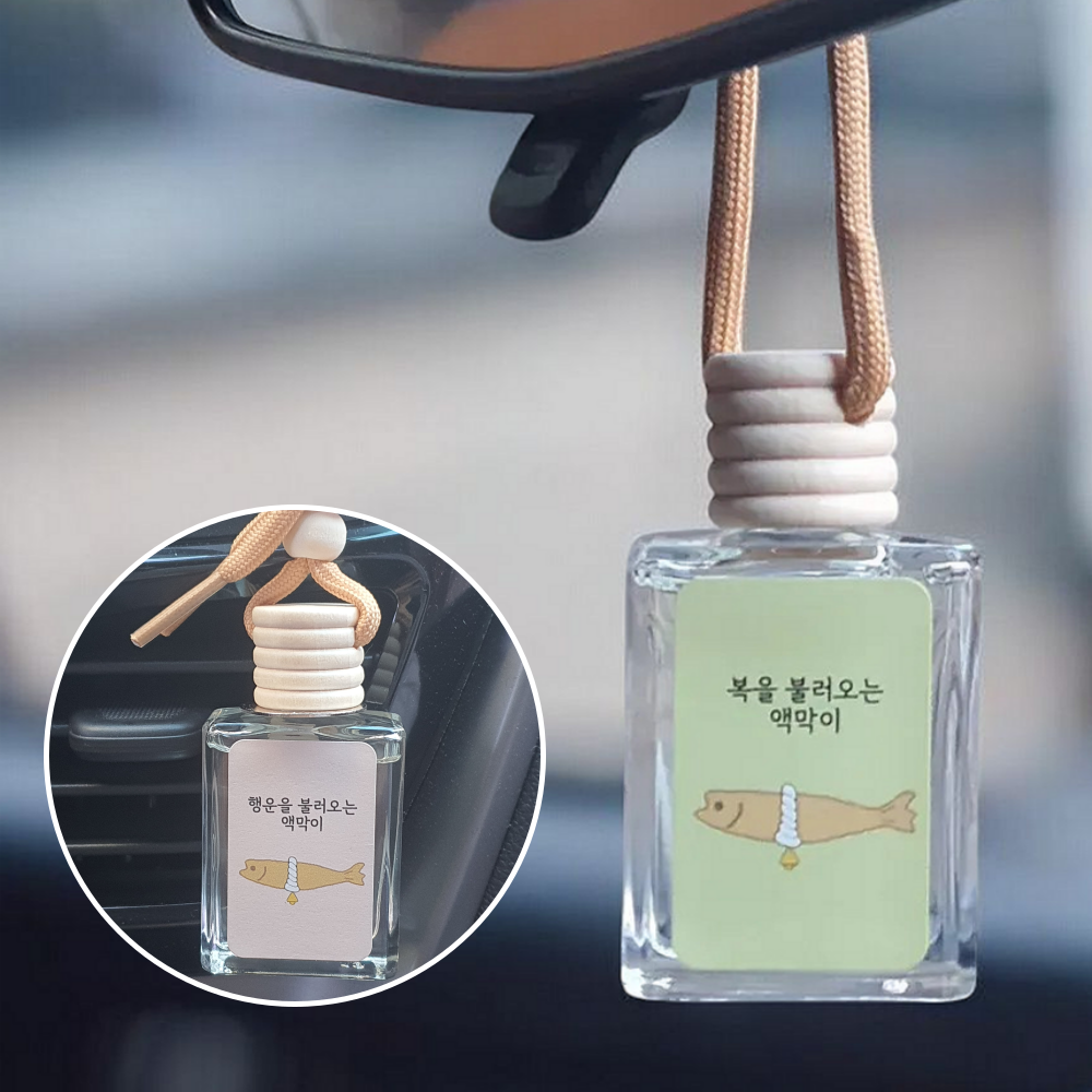 귀여운 액막이 차량용 룸미러 미니 방향제 자동차 송풍구형 디퓨저 차 향수 선물 - 상품 이미지