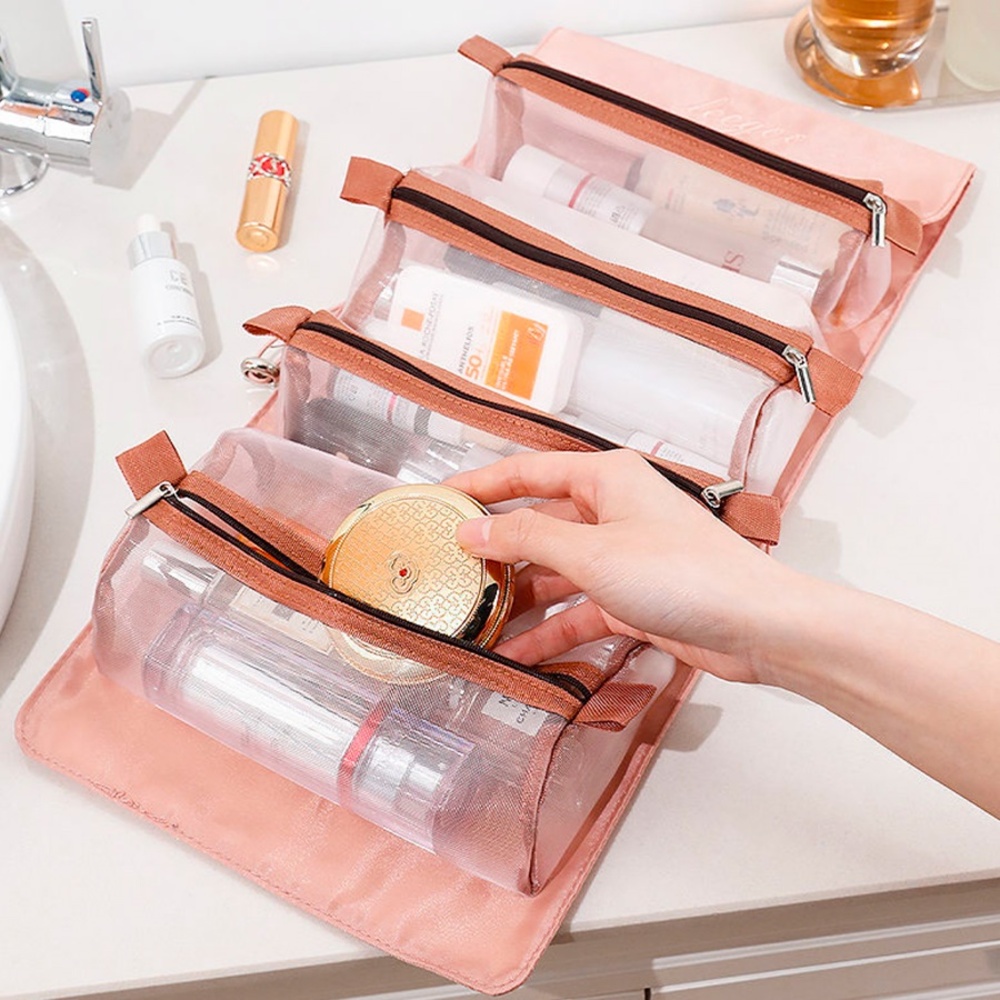 4in1 화장품 메이크업 파우치 여행용 휴대용 대용량 수납 가방 - 상세 이미지 3