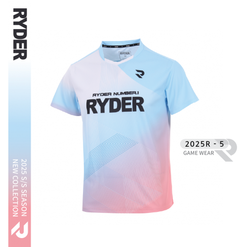 라이더 RYDER 2025R-5 경기복 남성/여성 게임웨어 반팔티 배드민턴 탁구 스쿼시 스포츠의류 - 메인 이미지