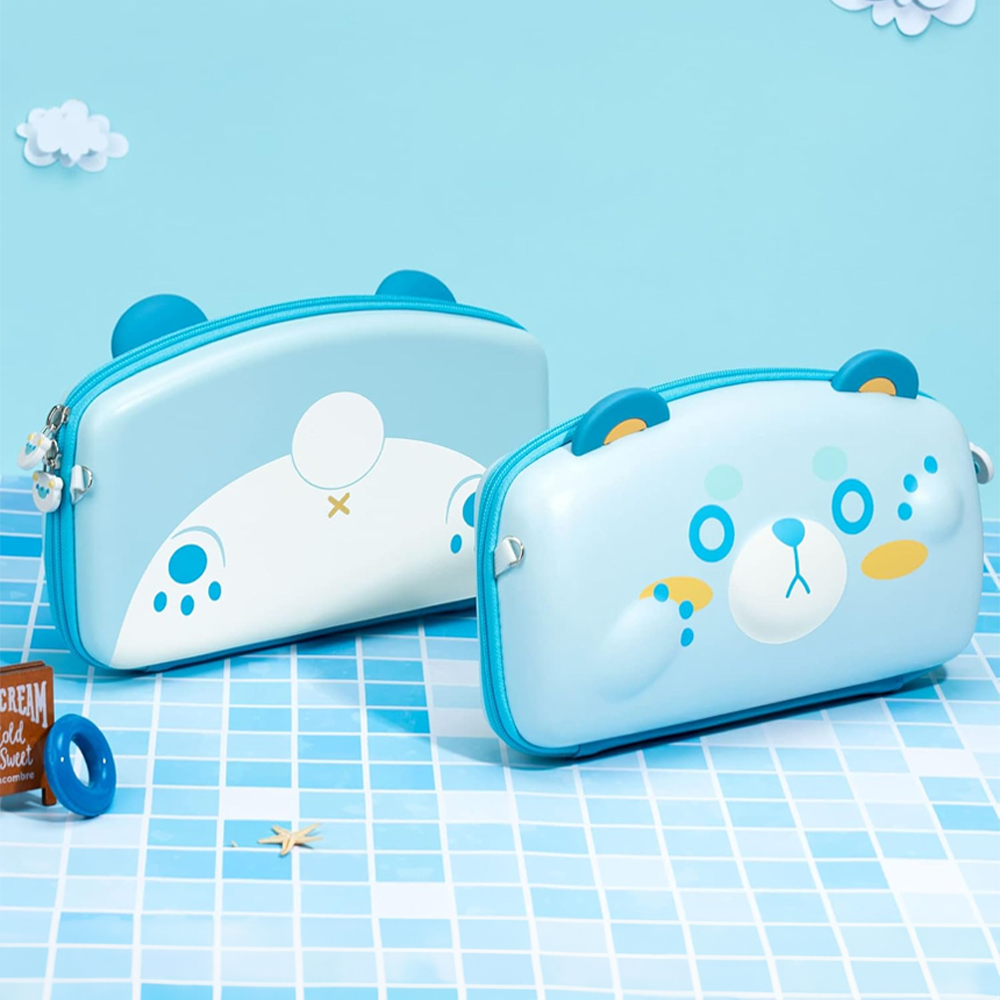 닌텐도 스위치 OLED 케이스 긱쉐어 블루베어 하드파우치 - 상품 이미지