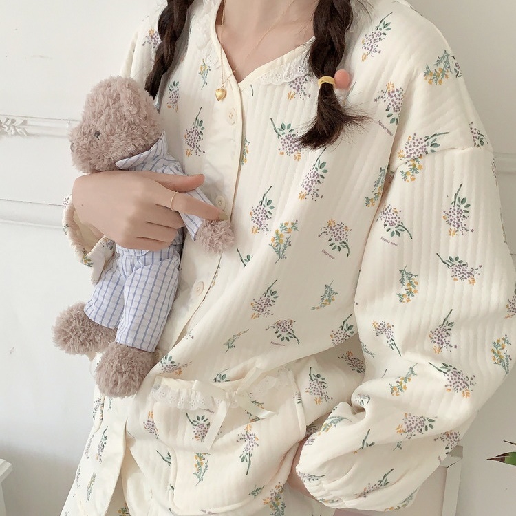 허브 겨울 수면 누빔잠옷 빅사이즈 - 상품 이미지