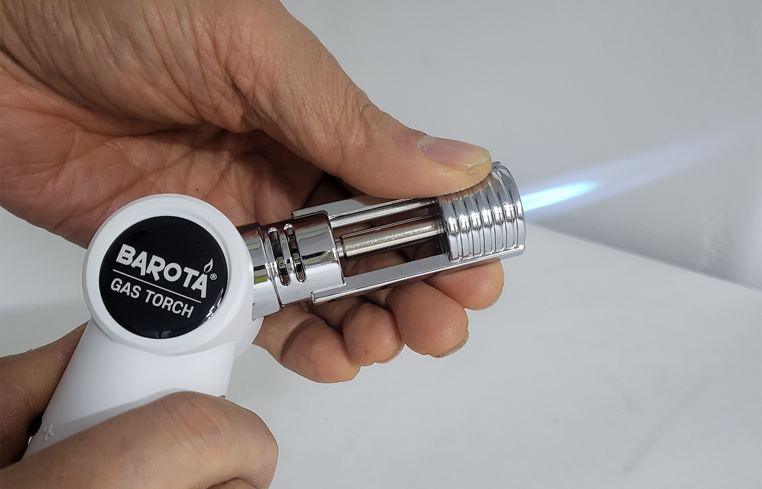 바로타 충전식 자동점화 원터치 가스 토치 DW-1200 가스통없이 사용하는 안전강화형