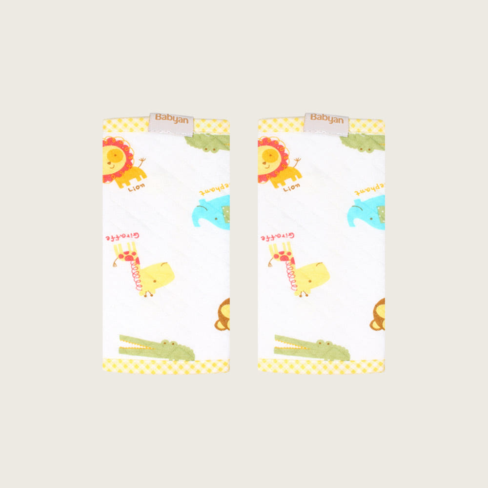 베이비앙 국내산 무형광 보온 삼중직 정글스토리 아기띠침받이