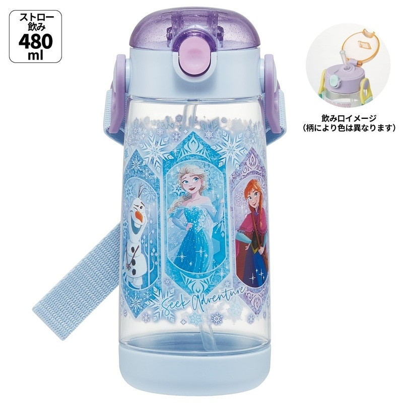 [발주상품 2~4 영업일 후 발송예정] 스케이터 겨울왕국 캐릭터 원푸쉬 스트로 보틀 480ml PDSH5 - 주방·식기 - 하카타몰